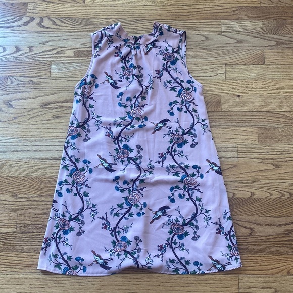 Francesca's Collections Dresses & Skirts - Francesca’s blush pink colored floral and bird dress Size XS